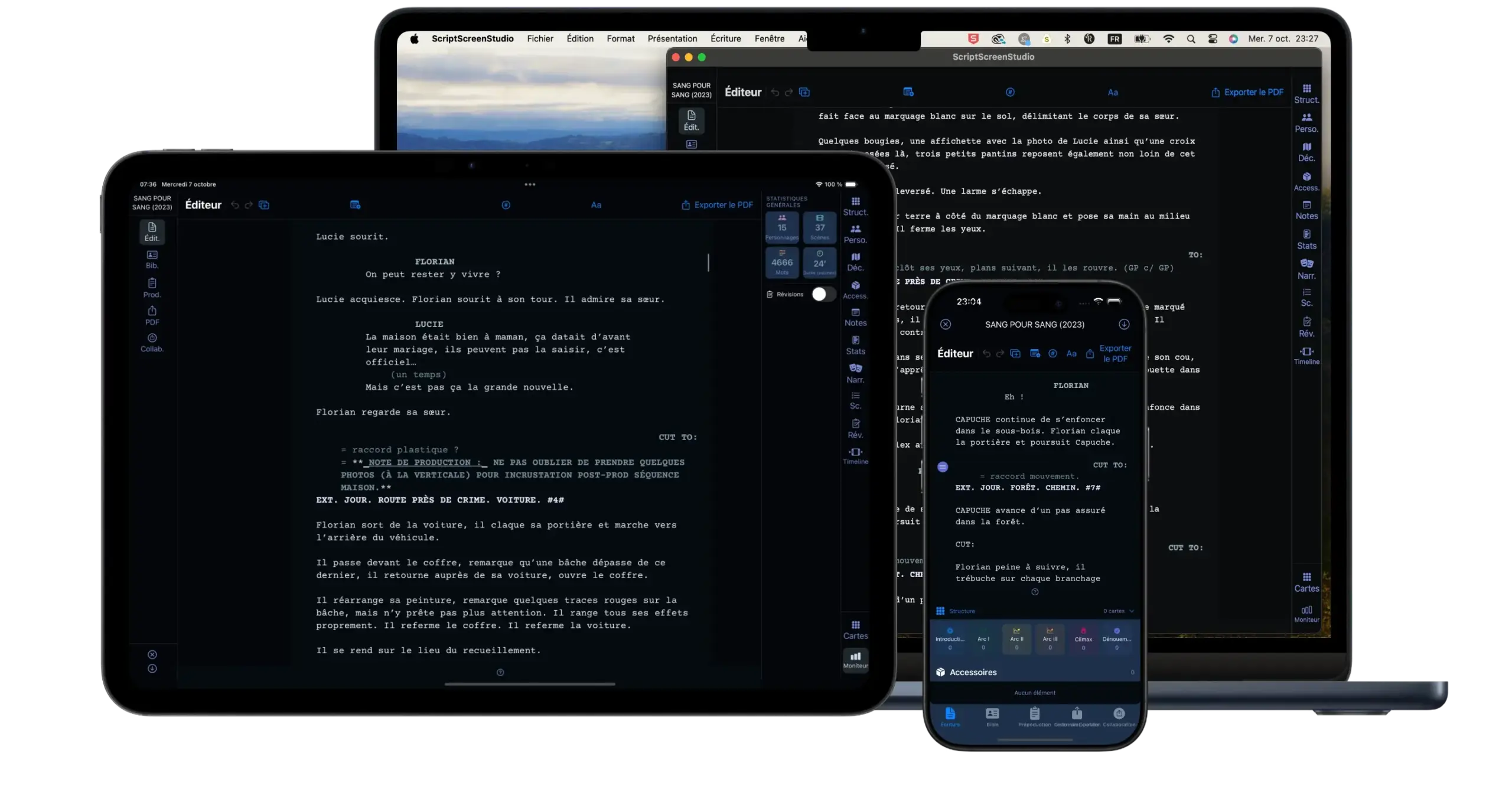ScriptScreenStudio sur Mac, iPhone et iPad.